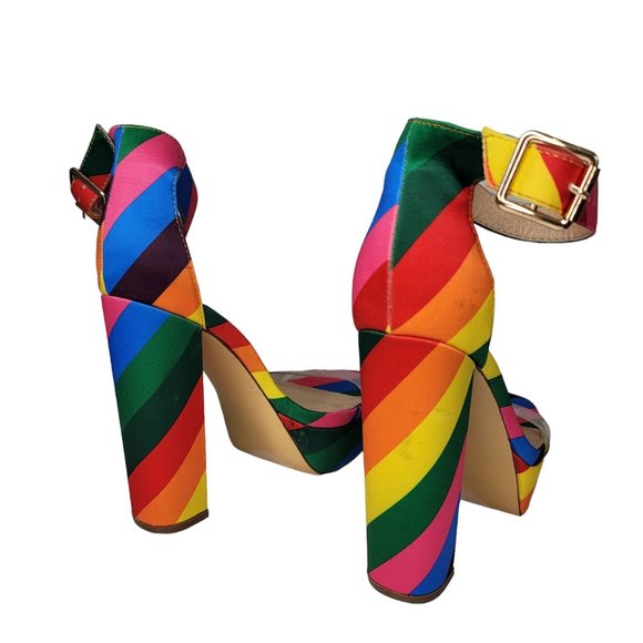 Liliana Neon Triple Straps Single Sole Heel
